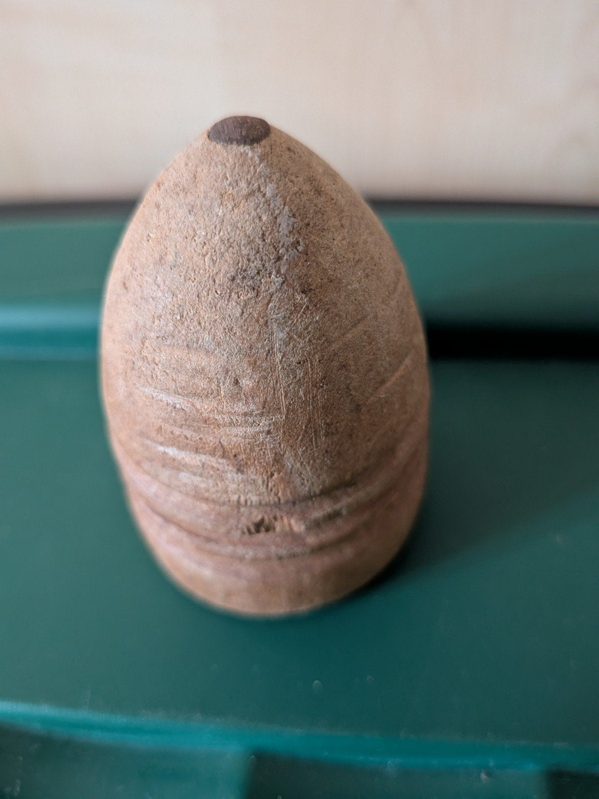 Antieke houten tol met beschilderde onderkant, Ophalen of Verzenden, Gebruikt, Jongen of Meisje