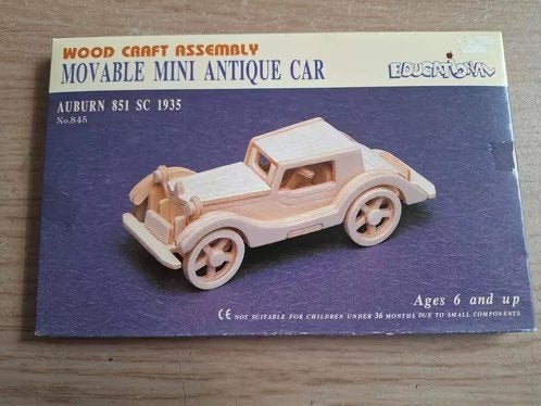 Bouwpakket houten auto h, Overige merken, Wood craft assembly, 1:50 of kleiner, Auto