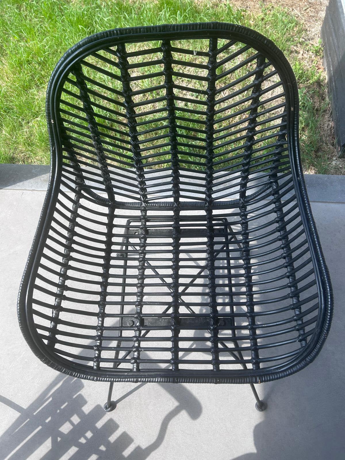 Rotan Rohe Ibiza stoel loungestoel fauteuil zwart tuinstoel, Ophalen, Zo goed als nieuw, 50 tot 75 cm