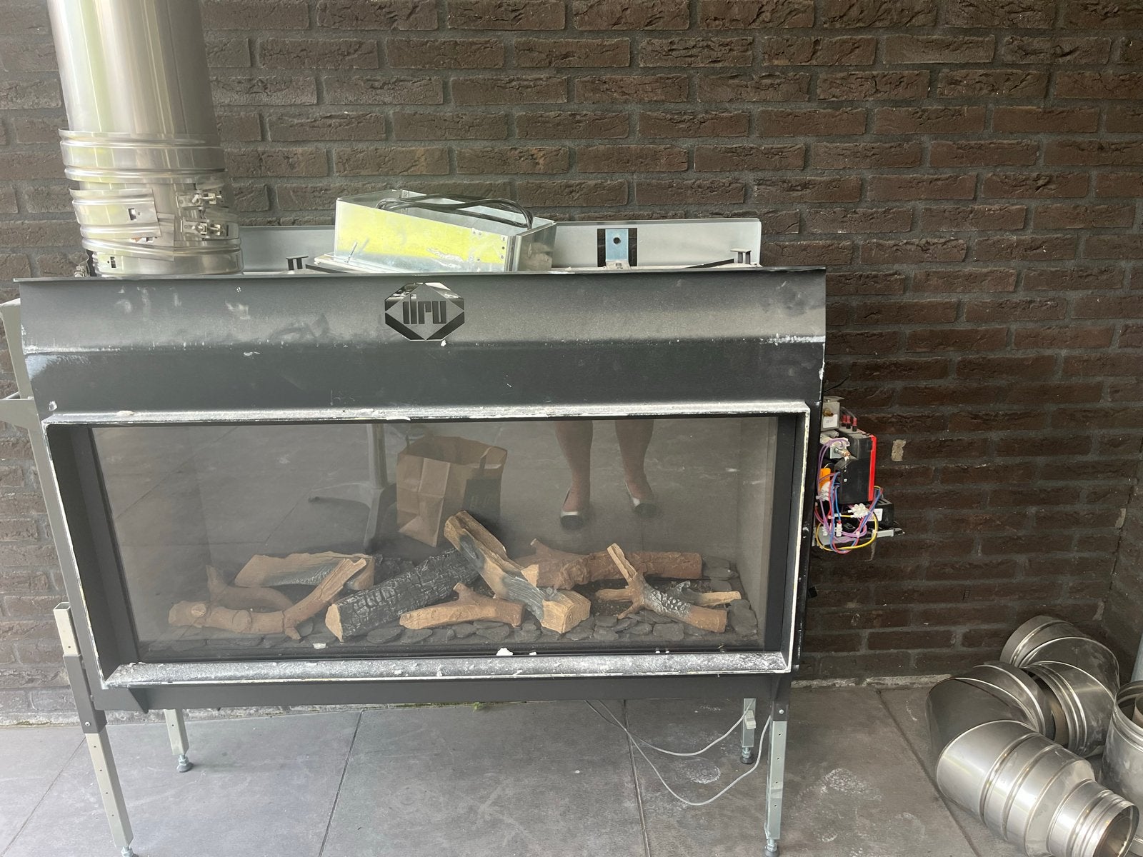 DRU Gashaard met alles er bij inbouw, Ophalen, Gebruikt, Inbouwhaard, Gashaard