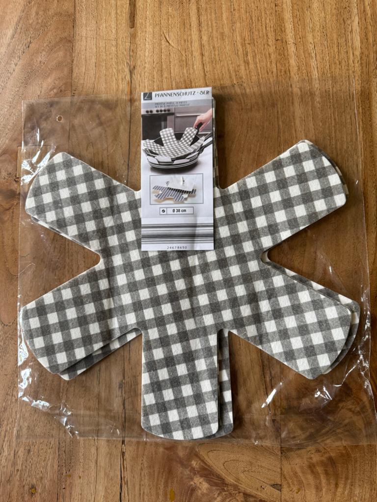 Pannenbeschermer - 38 cm - Grijs/Wit Geruit, Overige typen, Nieuw, Ophalen of Verzenden, Grijs