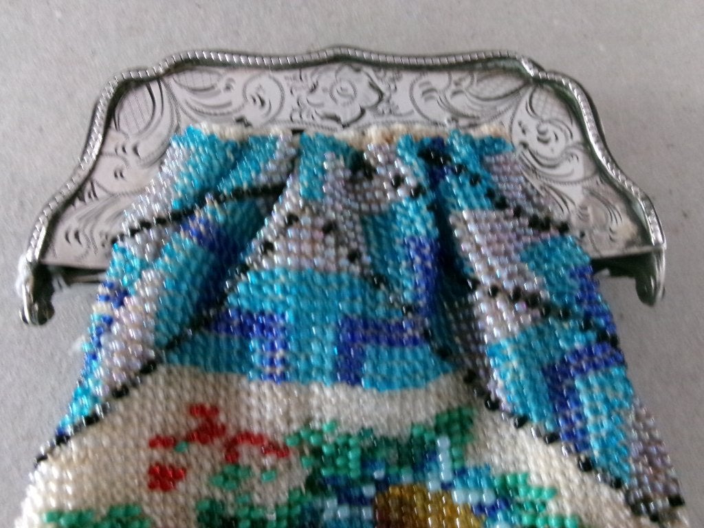 Zilveren beugel met fraai kralentas., Verzenden, Zilver