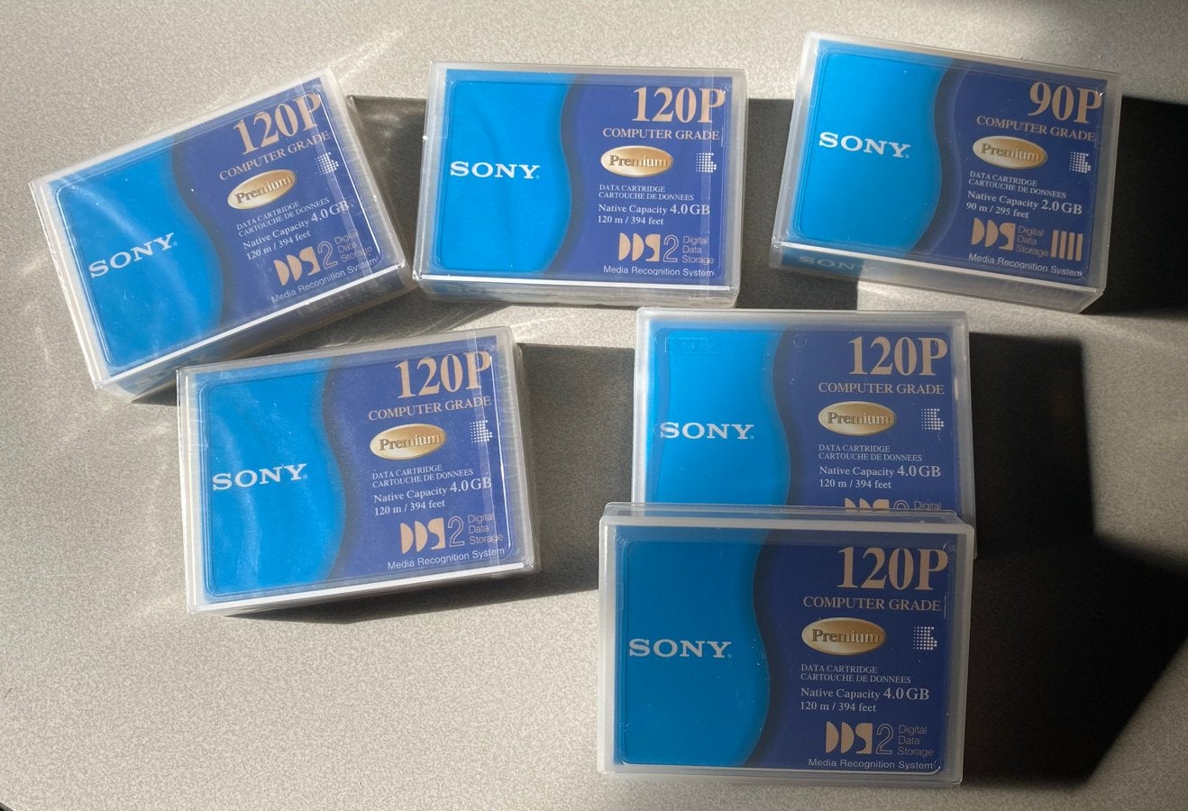 Sony DDS2 Data cartridge 120P 4GB en 90P 2.5GB (6 stuks), Ophalen of Verzenden, Nieuw, Overige typen