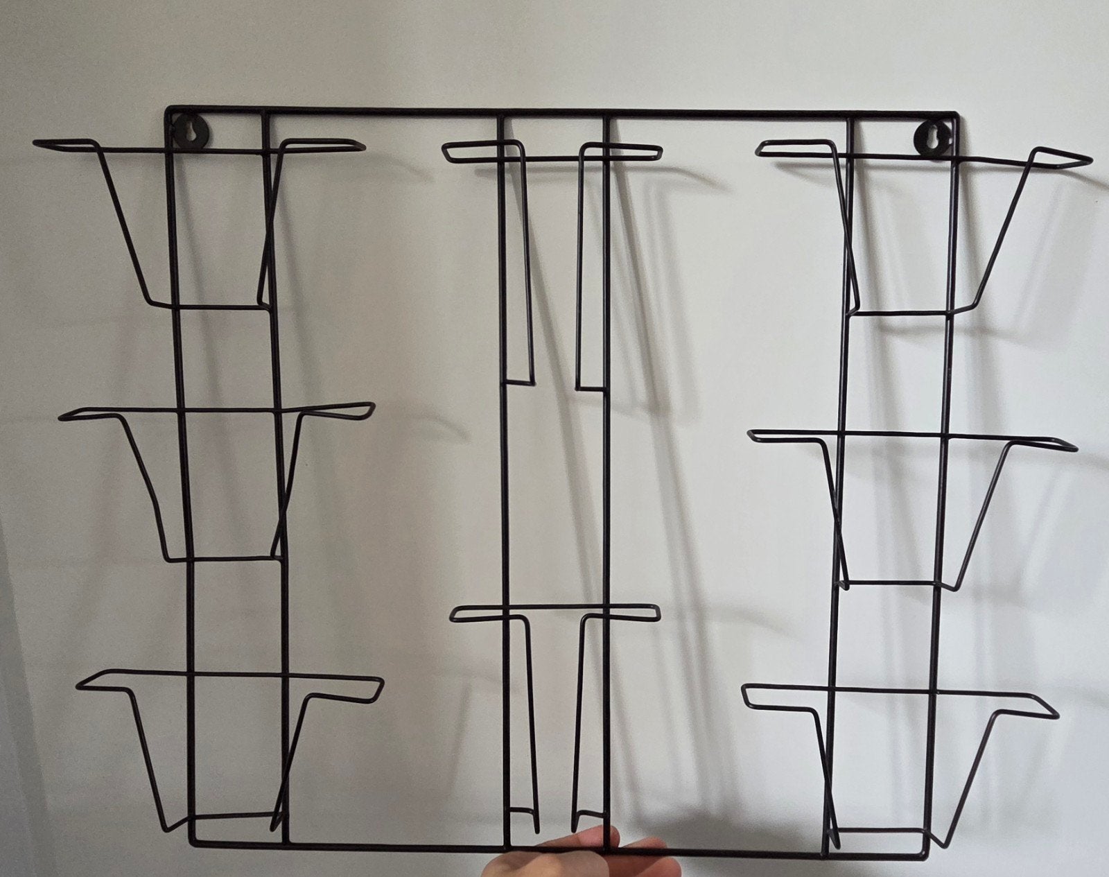 Zwart metalen fotorek / kaartenrek, Ophalen of Verzenden, Gebruikt, Zwart, Metaal