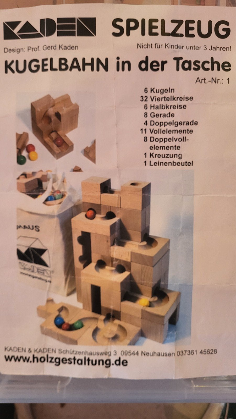 Kaden knikkerbaan, Ophalen, Zo goed als nieuw