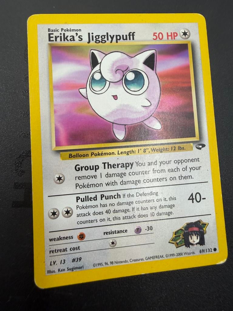 Pokémon Kaart: Erika's Jigglypuff (69/132) - Gym Heroes, Ophalen of Verzenden, Gebruikt, Losse kaart