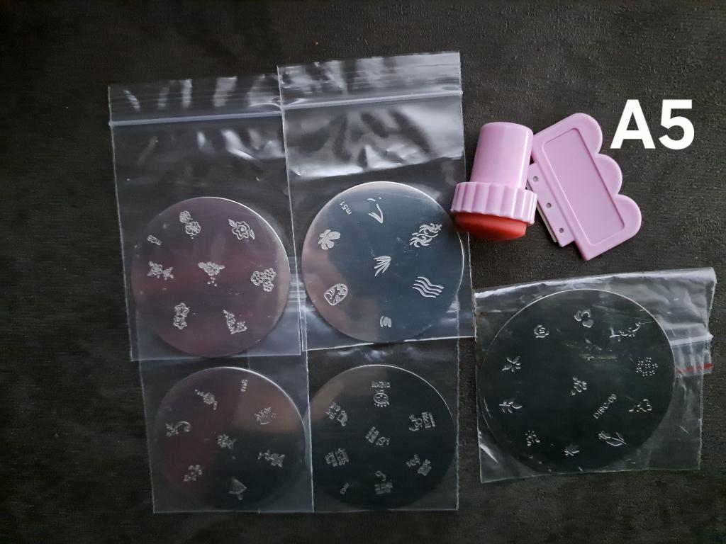 Nail art stamping plates 5 stuks, Ophalen of Verzenden, Nieuw, Overige kleuren, Handen en Nagels
