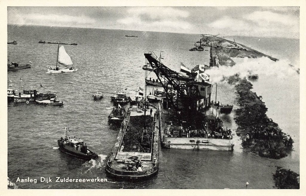 Aanleg Dijk Zuiderzeewerken, Ophalen of Verzenden, 1940 tot 1960, Ongelopen, Gelderland