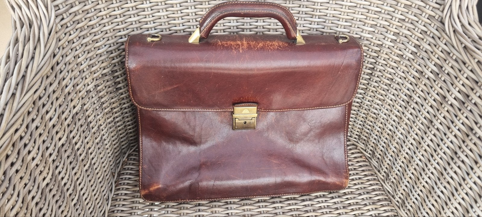 Leren Aktetas / Laptoptas - Bruin Tony Perotti, Ophalen of Verzenden, Zo goed als nieuw, Bruin, Overige typen