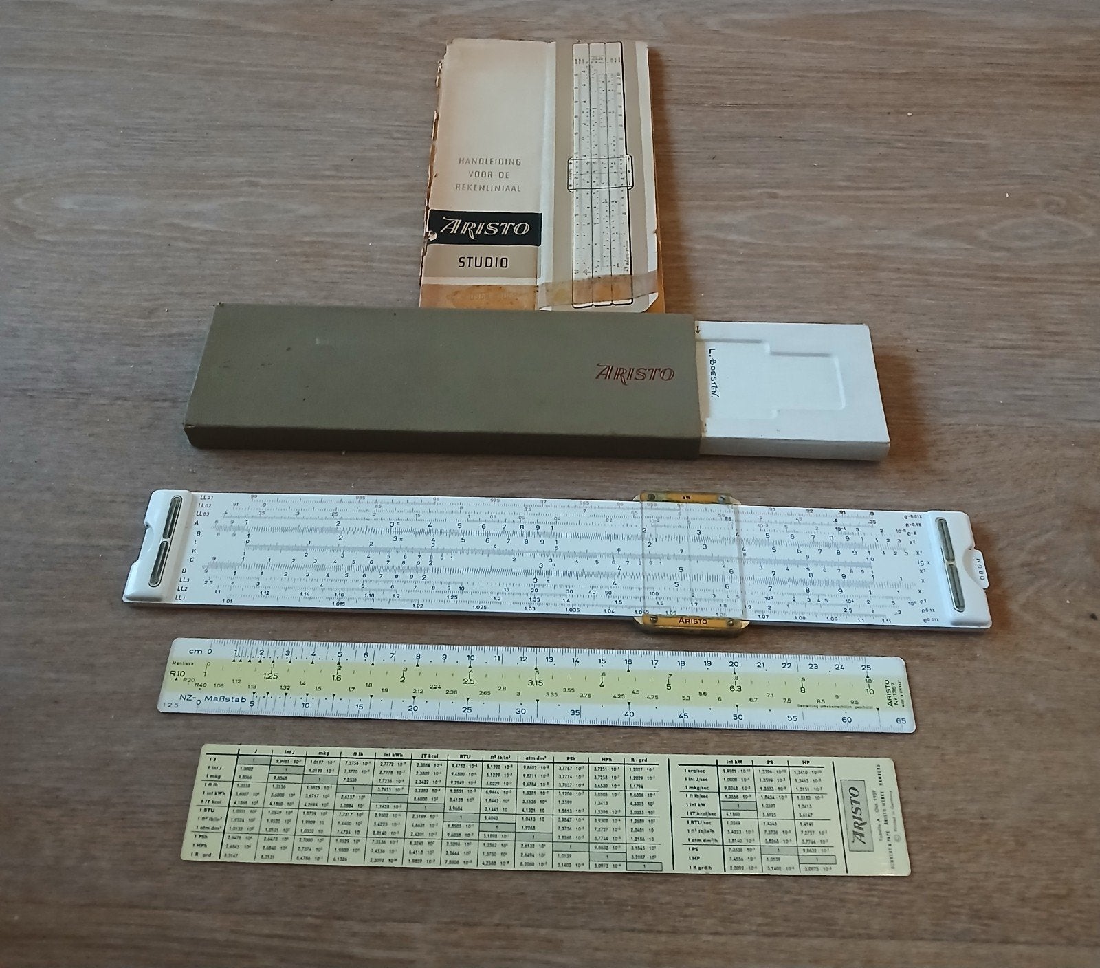 Vintage Aristo Studio (Nr. 0968) rekenliniaal.GERESERVEERD, Antiek en Kunst, Ophalen of Verzenden