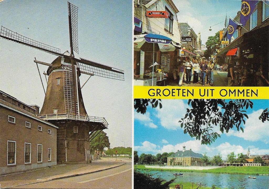 Ansichtkaart  	Ommen	3-luik	Molen, Verzamelen, Ophalen of Verzenden, 1960 tot 1980, Gelopen, Overijssel