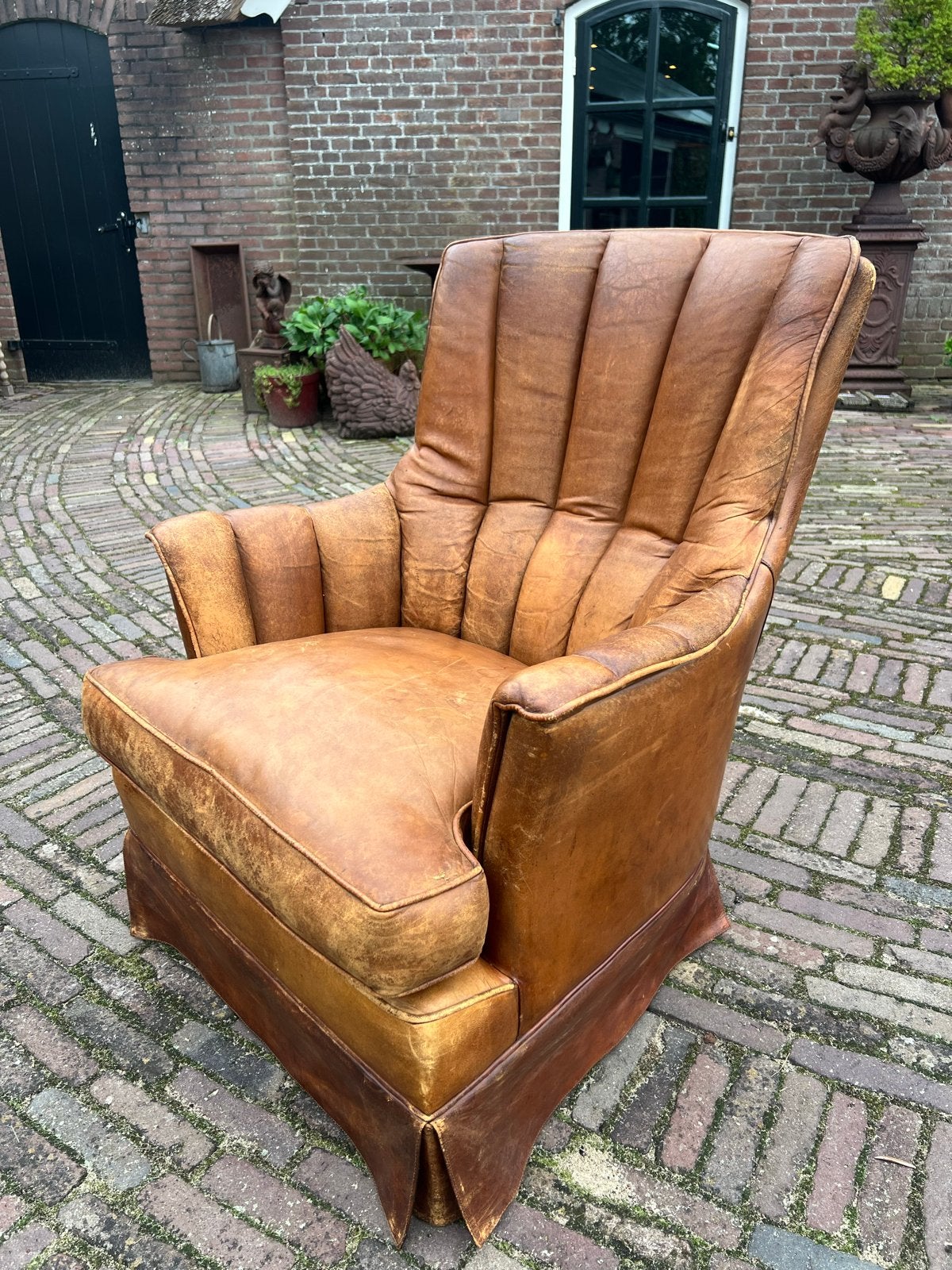Vintage Schapenleren Fauteuil - Comfortabel en Stijlvol, Huis en Inrichting, Fauteuils, Ophalen of Verzenden, Gebruikt, Leer, 75 tot 100 cm