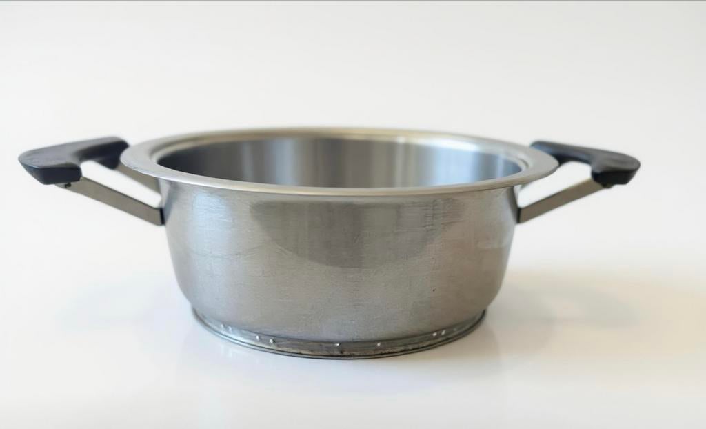 Gebruikte AMC pan - RVS kookpan Ø 23,5 cm, Ophalen of Verzenden, Gebruikt, Rvs, Kookpan of Snelkookpan