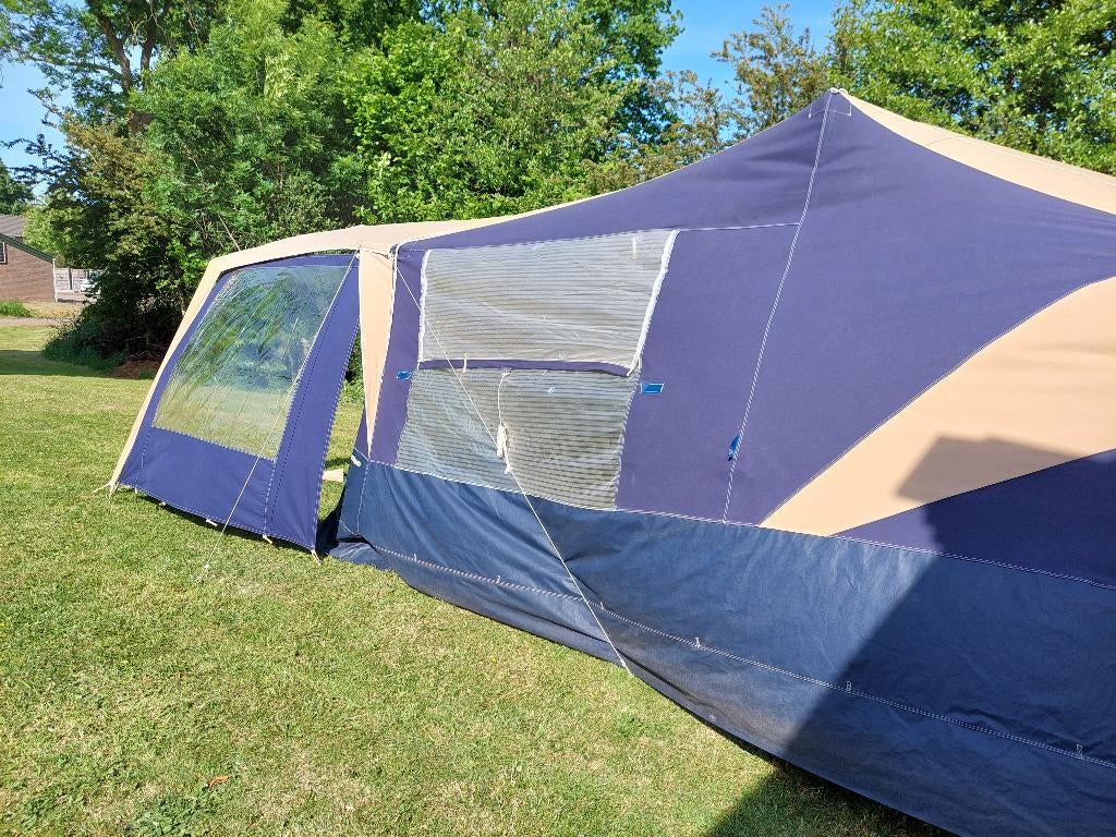 Vouwwagen Trigano Odyssee inclusief inboedel, Caravans en Kamperen, Ophalen, Trigano, Blauw, Aanwezig