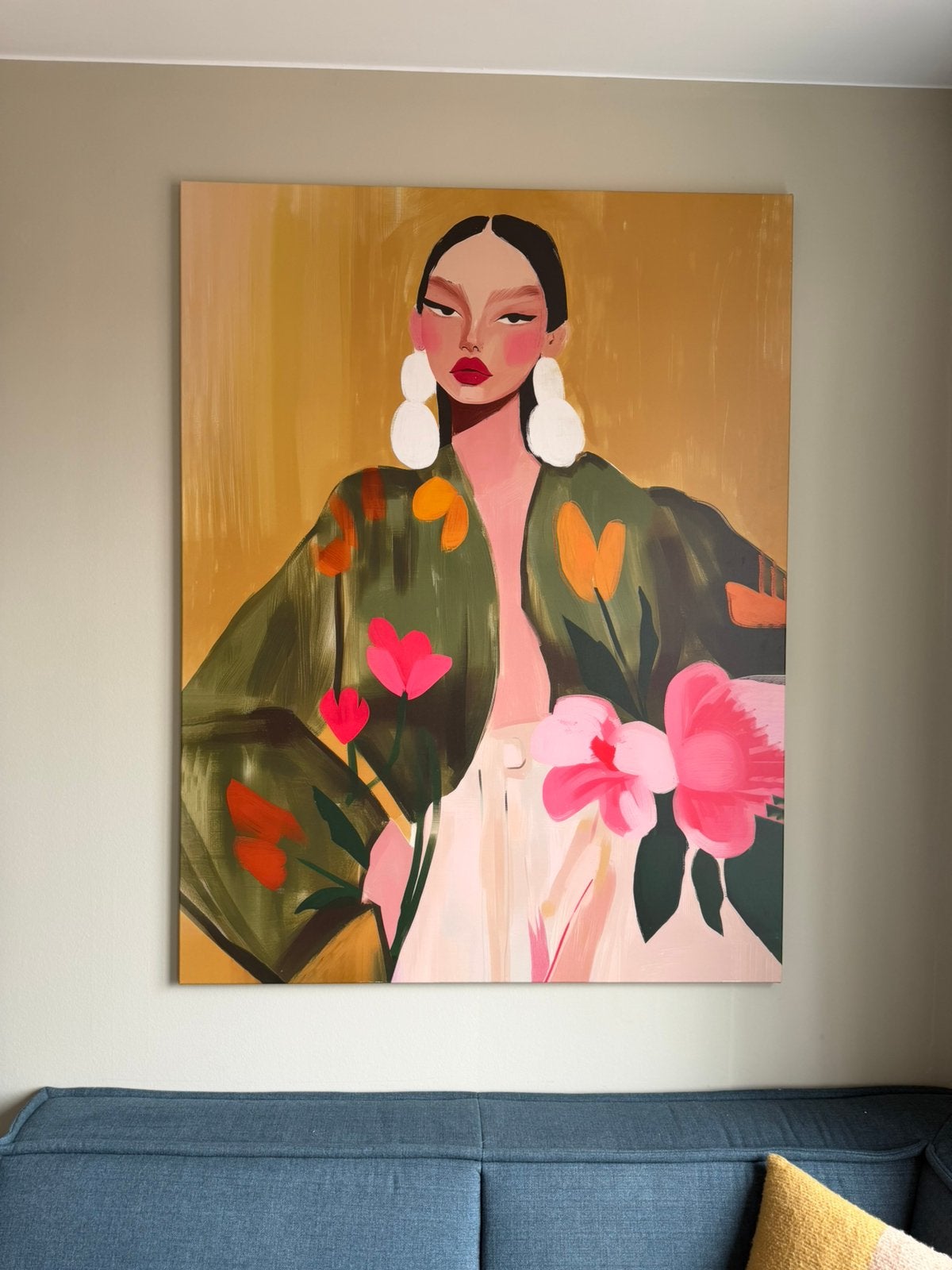Kunstwerk Carla van Iersel | canvas 115x150 cm | okergeel, Ophalen, Portret