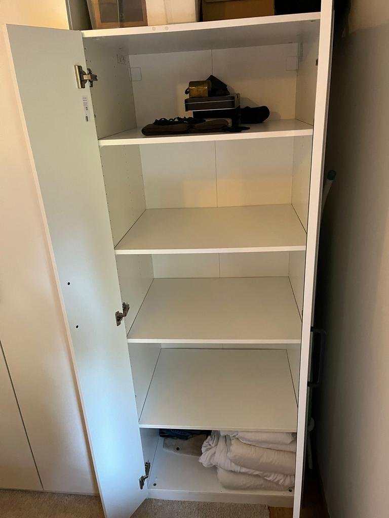 Witte IKEA Kledingkast met Legplanken - 200x100x58 cm, Ophalen, Gebruikt, 100 tot 150 cm, 200 cm of meer