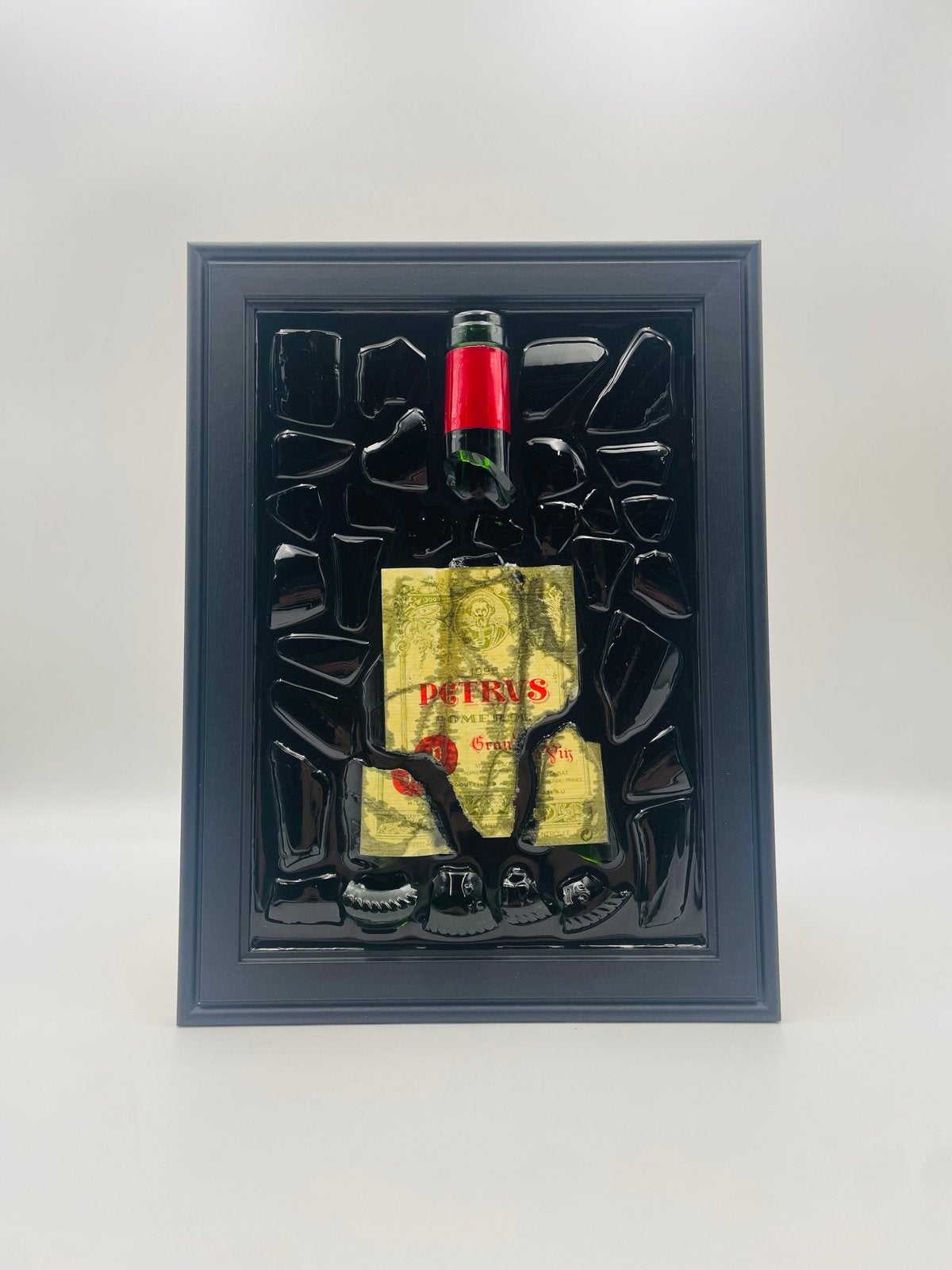 Petrus 1995 Epoxy Kunstwerk - Gebroken Flessen Decor, Ophalen of Verzenden