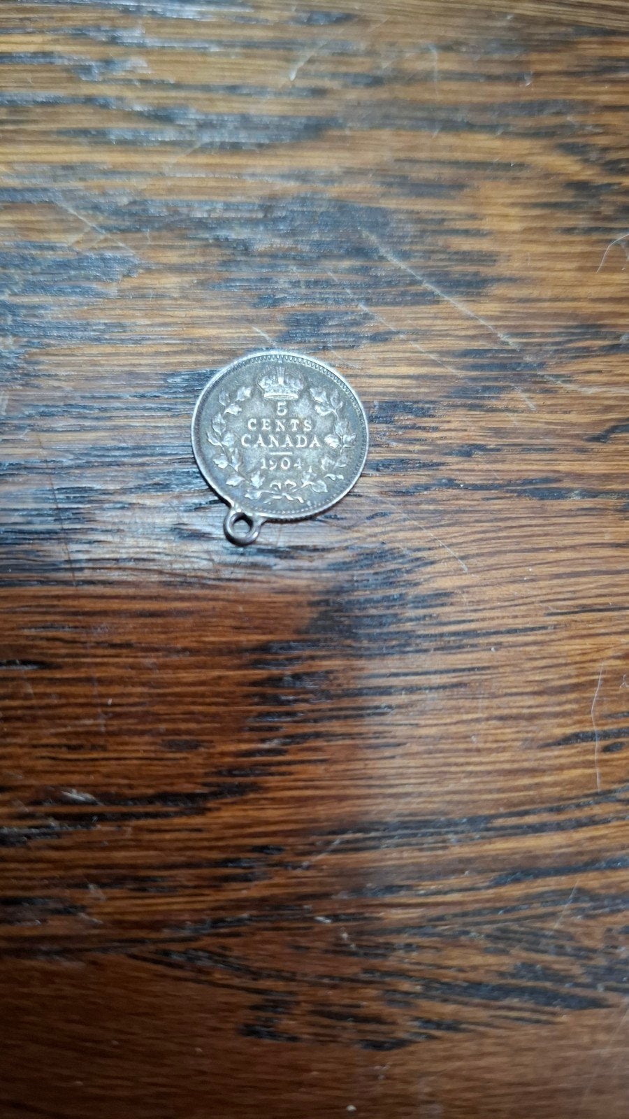 Canada zilveren muntje 1904 5cent, Ophalen, Koningin Wilhelmina, Zilver