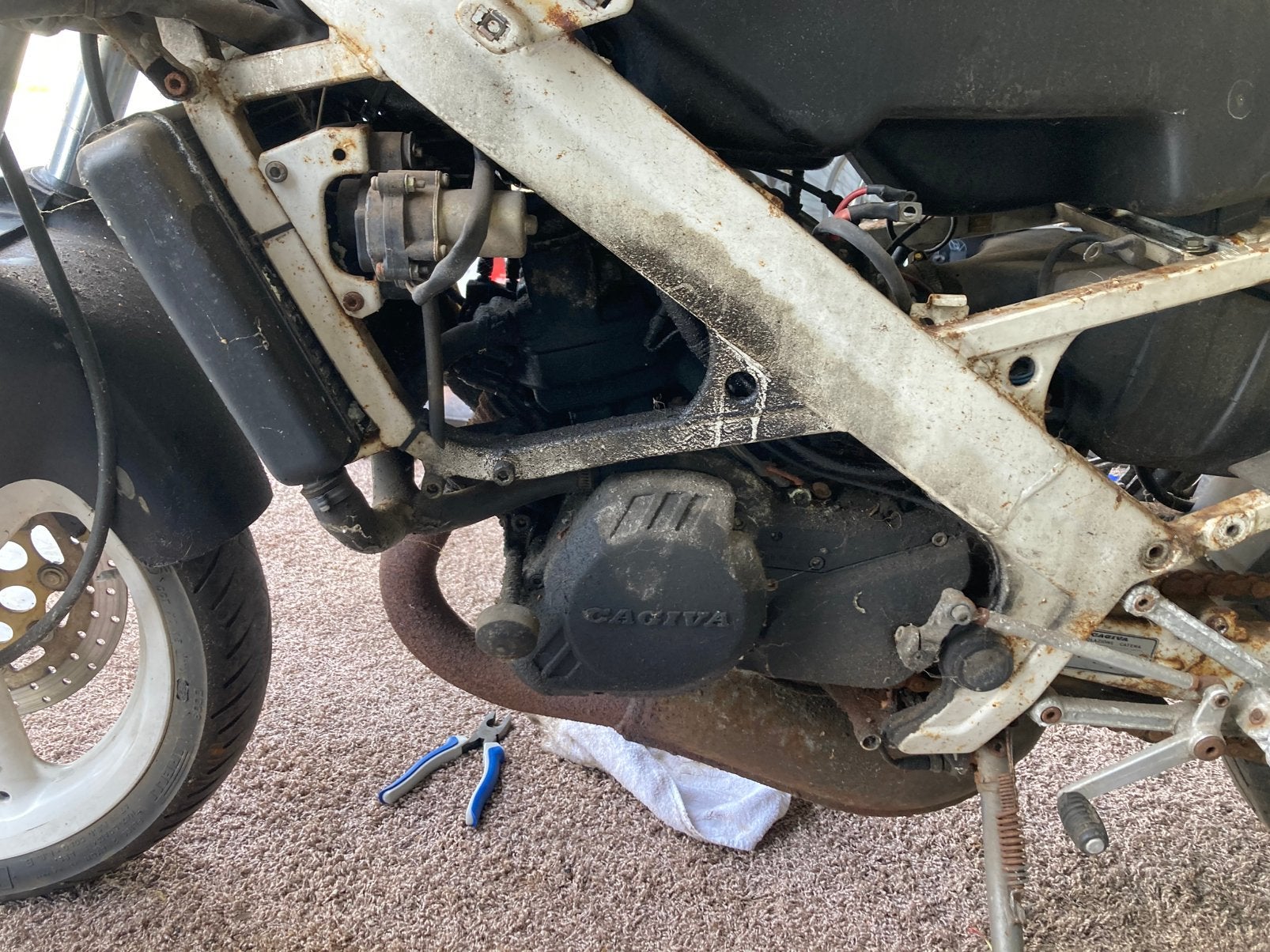 Cagiva Freccia onderdelen blok frame Kuip compleet, Ophalen, Gebruikt