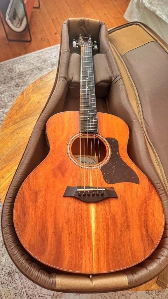 Taylor GS Mini-e Koa met pickup als nieuw, Ophalen, Zo goed als nieuw, Western- of Steelstringgitaar