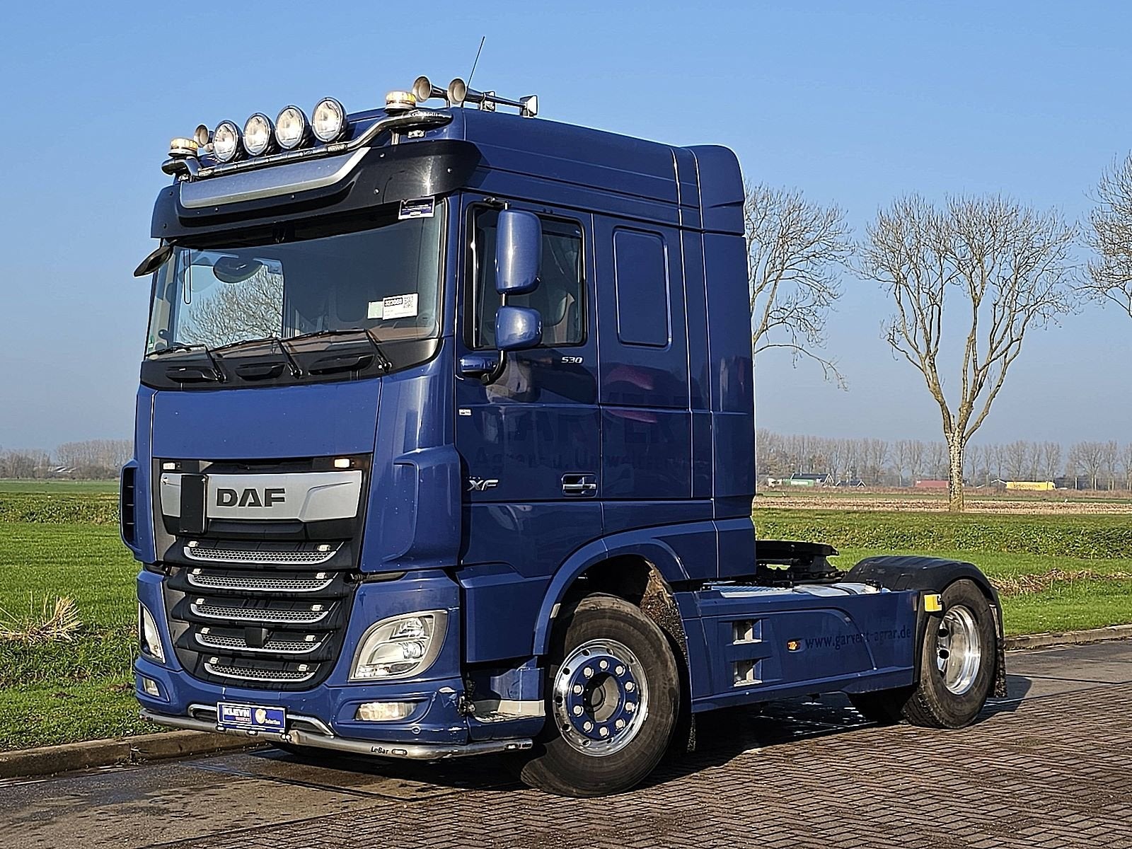 DAF XF 530 leather int. pto+hyd, Auto's, Automaat, Stoelverwarming, Euro 6, Blauw