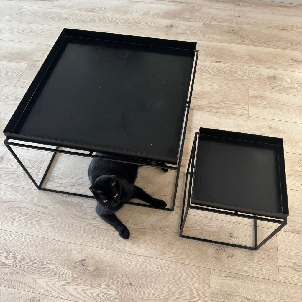 Hay Tray Salontafel en Bijzettafel set, Huis en Inrichting, Tafels | Bijzettafels, Gebruikt, Metaal of Aluminium, Vierkant, 55 tot 75 cm