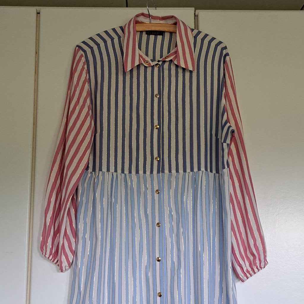 Mucho Gusto maxijurk XL Nieuwstaat, Blauw, Maat 42/44 (L), Ophalen of Verzenden, Onder de knie
