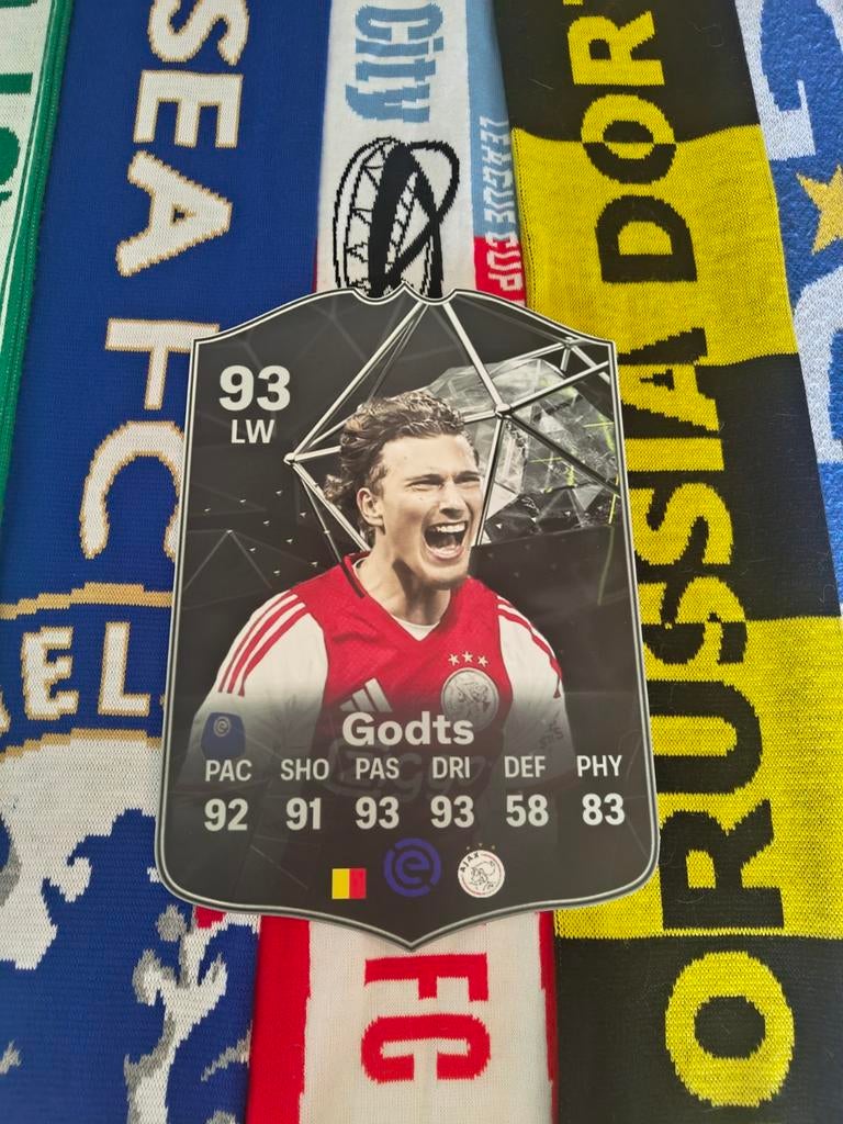 Voetbalkaartje (37cmx25cm) - Mika Godts / Ajax, Verzamelen, Sportartikelen en Voetbal, Ophalen, Zo goed als nieuw, Ajax, Poster, Plaatje of Sticker