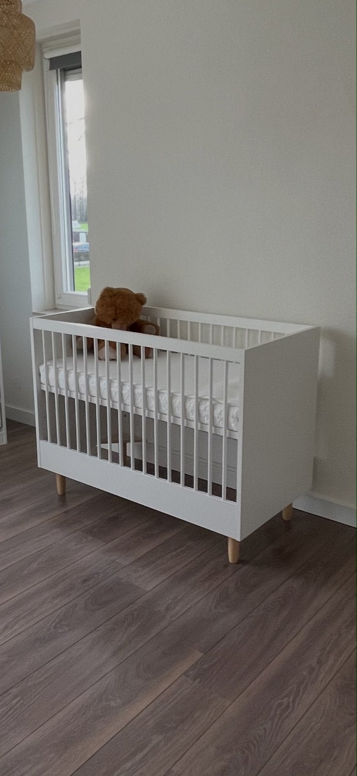 Petite Amélie Bocca Babykamer: Ledikant + Commode, Ophalen, Verstelbaar, Wit, 190 cm of minder