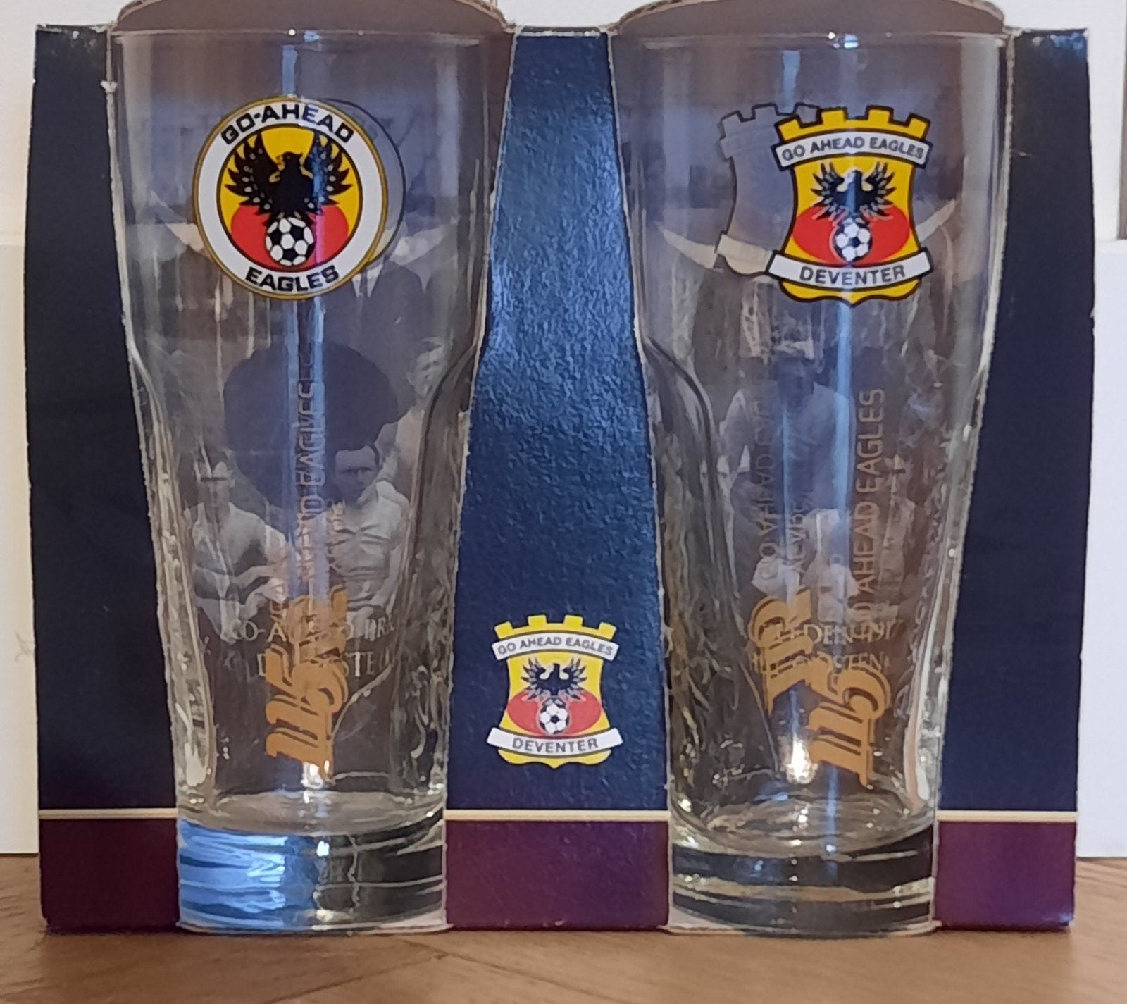 2 Grolsch Go Ahead Eagles 115 jaar jubileum glazen, Ophalen, Nieuw