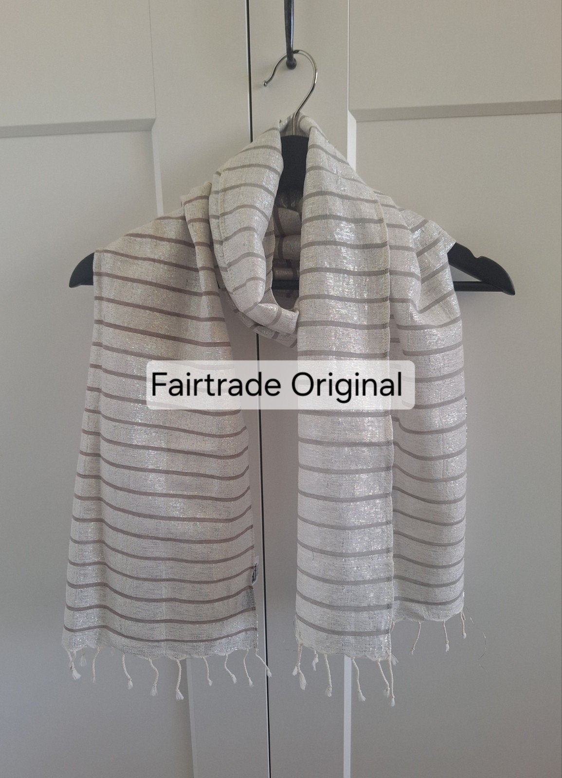 Fairtrade Sacha Sjaal van Katoen en Zilvergaren, Maat 38/40 (M), Fairtrade, Ophalen of Verzenden, Zo goed als nieuw