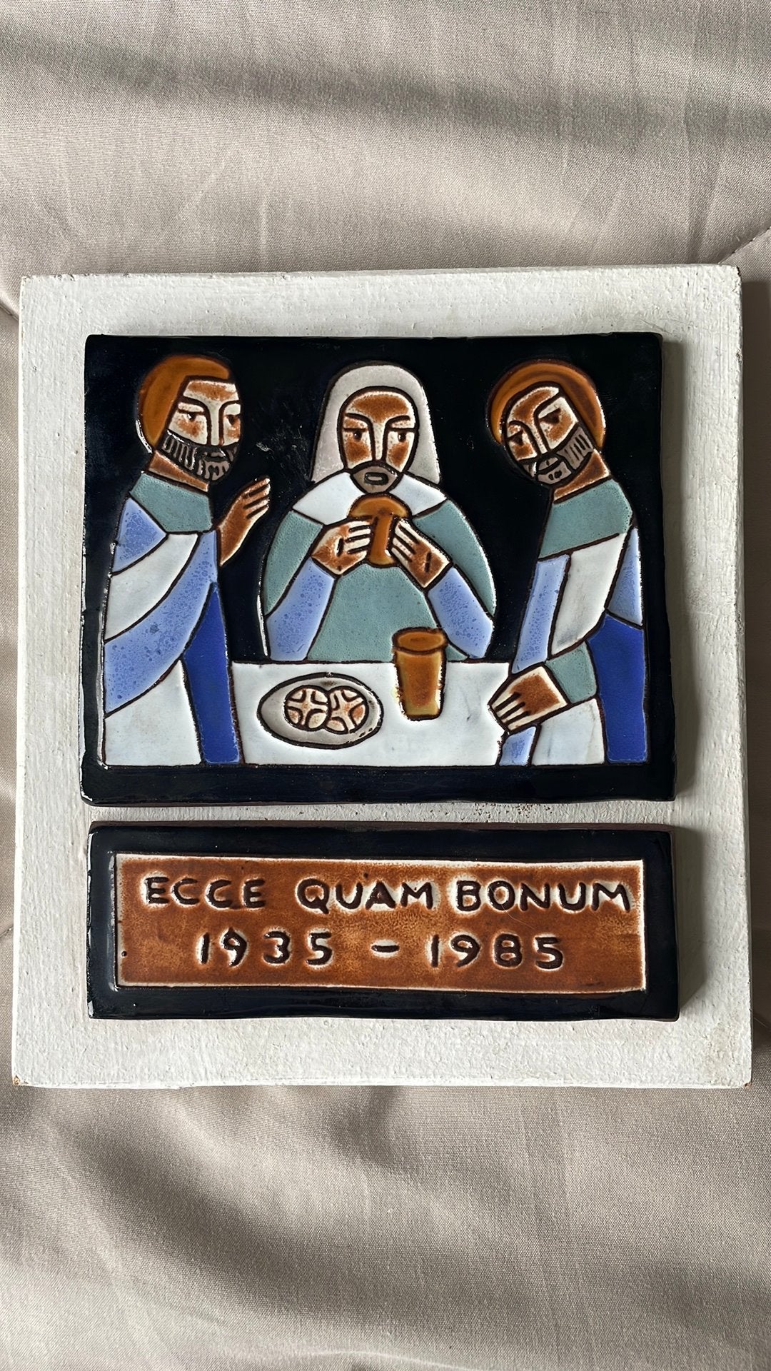 Vintage keramisch tegeltableau Henk en Lies Potters, Antiek en Kunst, Ophalen of Verzenden