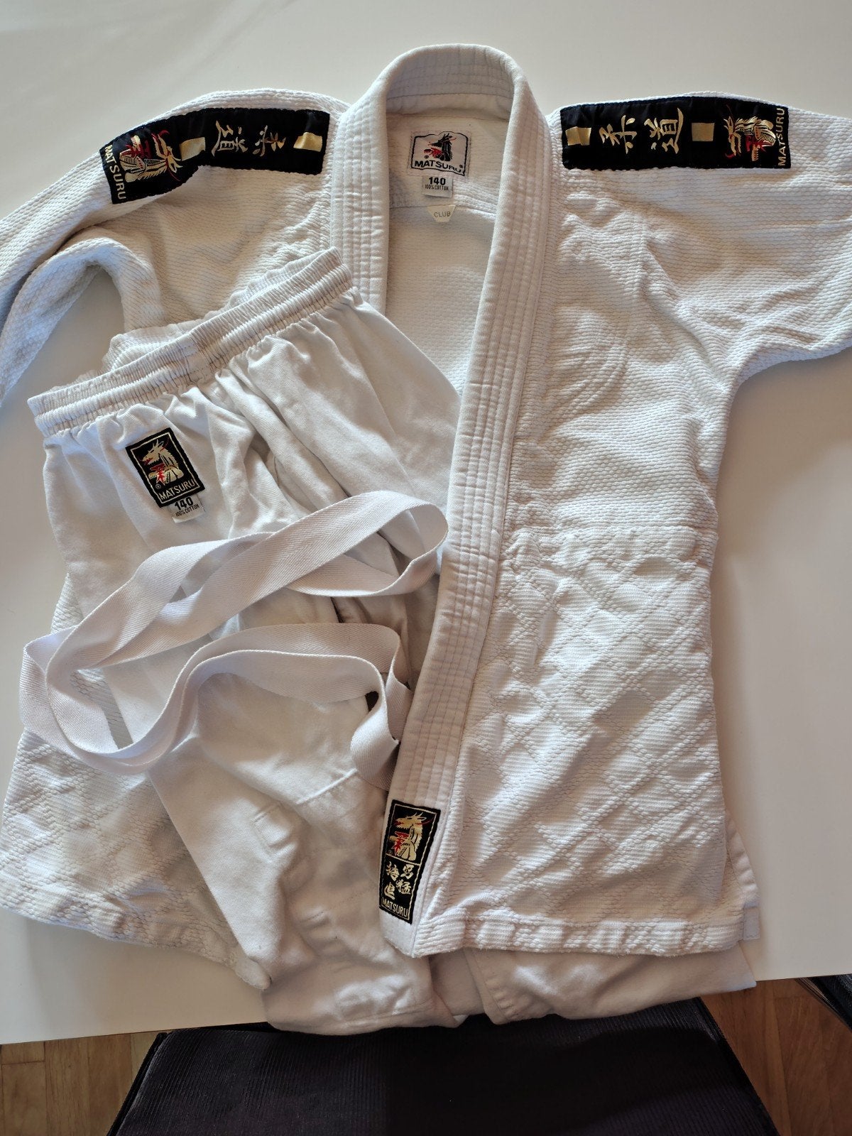 Stevig Matsuru judopak maat 140 in prima staat, Ophalen of Verzenden, Gebruikt, Judo, Vechtsportpak
