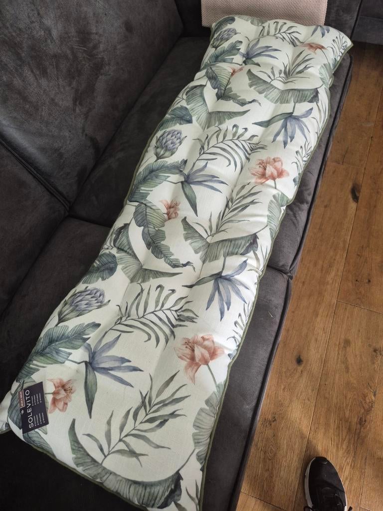 Nieuw loungekussen / tuinbankkussen 40x120 – botanical print, Ophalen, Nieuw
