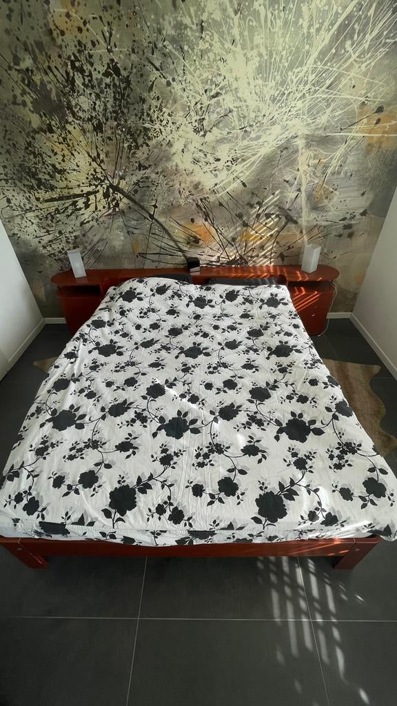 Auping bed ombouw met ingebouwde nachtkastjes, Huis en Inrichting, Slaapkamer | Bedden, Gebruikt, Overige kleuren, Tweepersoons
