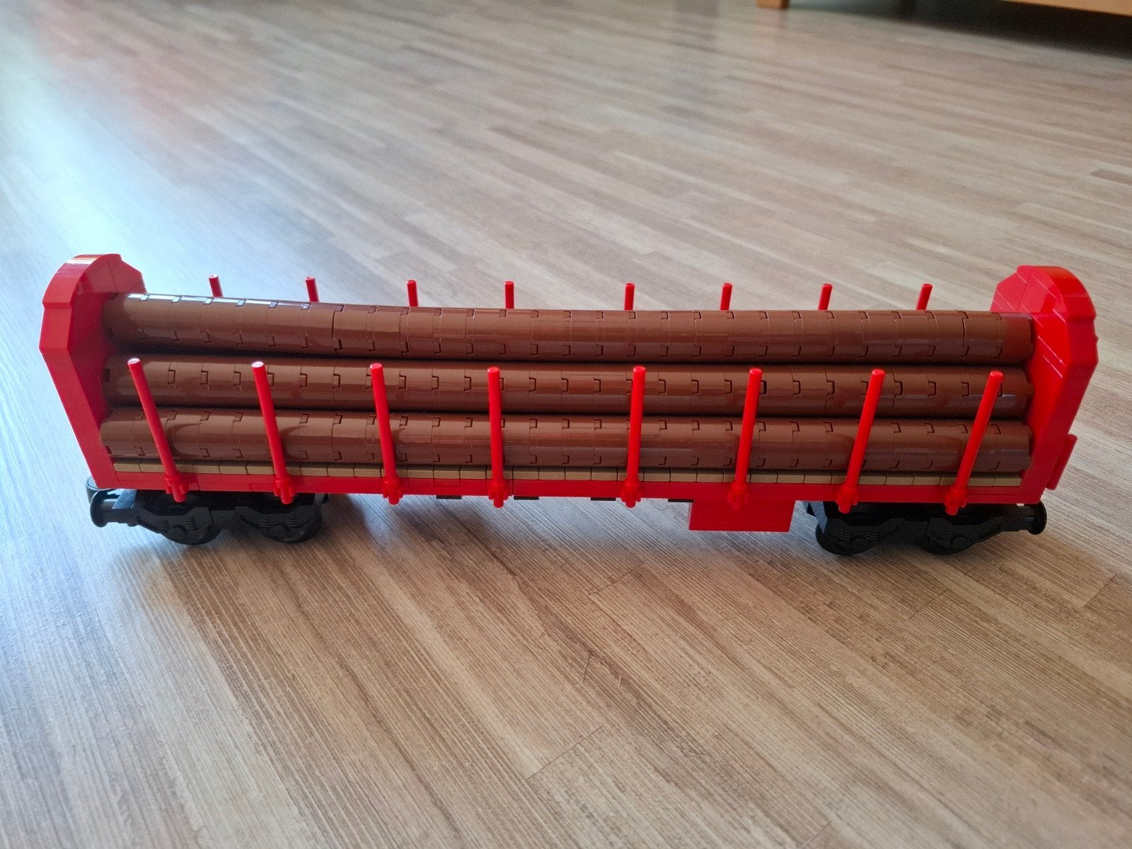 LEGO MOC Rongenwagen Roos-t642 DB Cargo met boomstammen, Compleet, Overige thema's, Lego, Ophalen of Verzenden