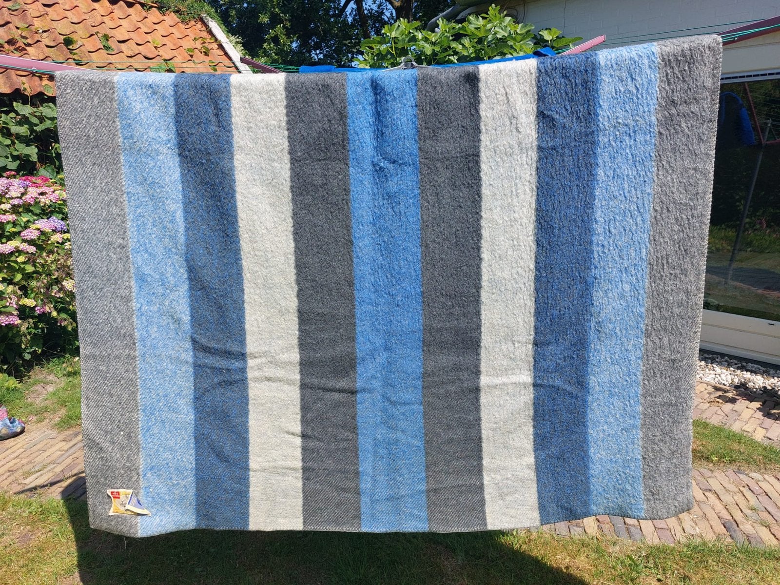 Wollen deken Zaalberg, Gebruikt, Eenpersoons, Blauw, Ophalen of Verzenden