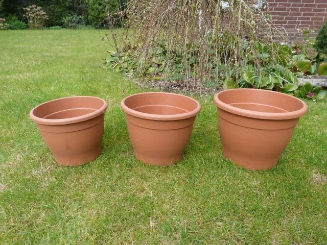 terracotta bloempotten, Ophalen, Kunststof, Rond, Nieuw