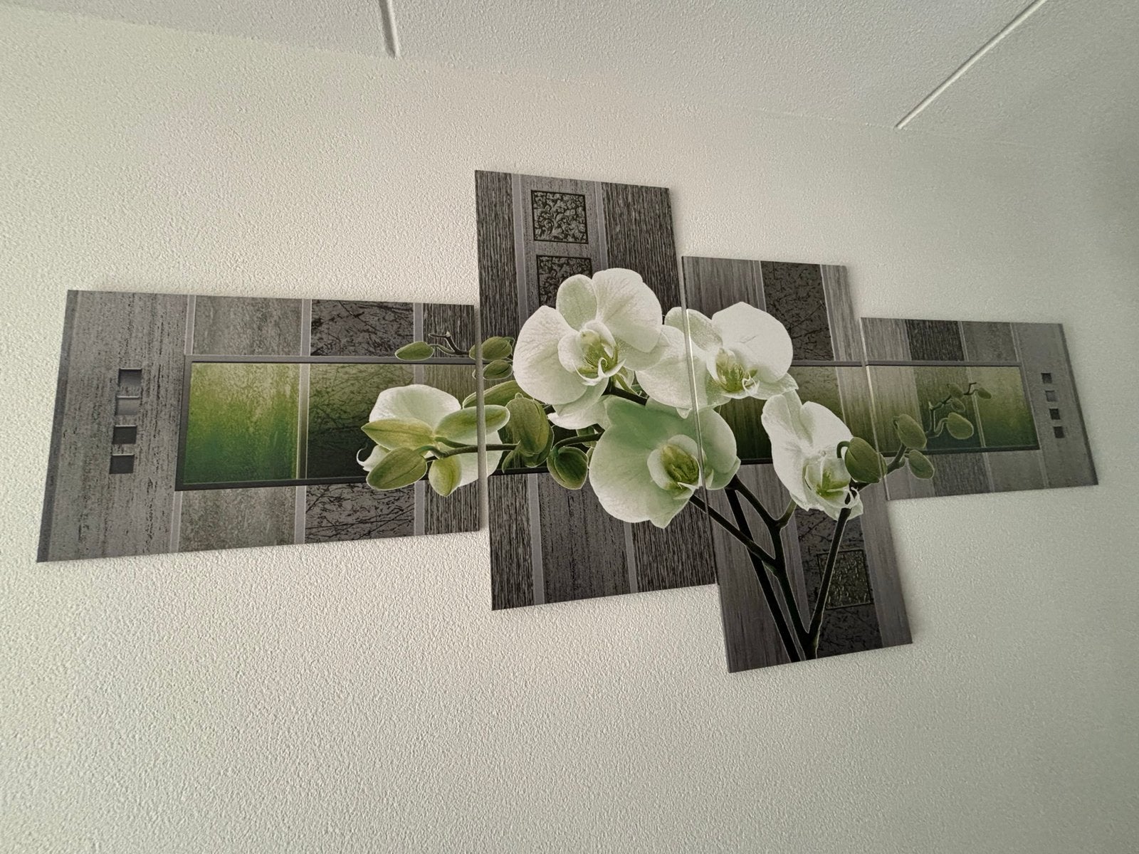 Modern Schilderij Orchideeën - 200x100cm, Hout, Ophalen of Verzenden, Print, Op houten frame