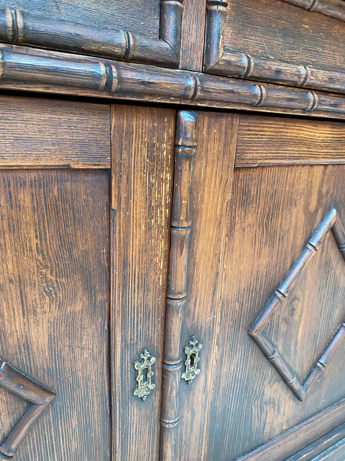 Stoere Faux bamboe kast commode, Ophalen
