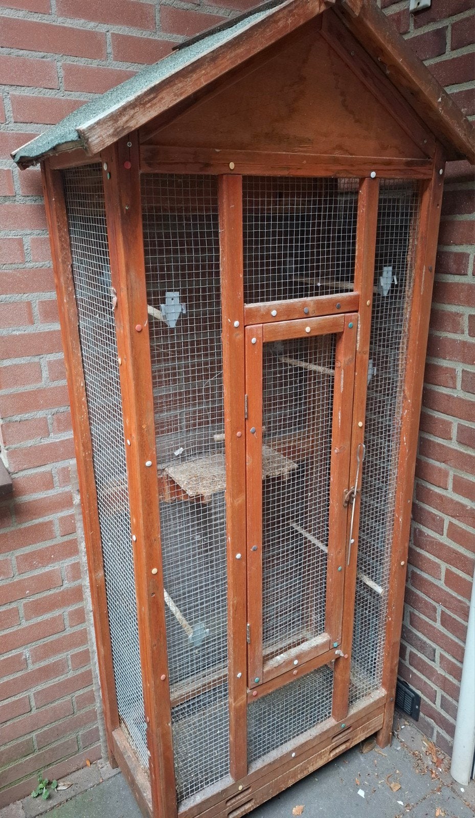 Bruine vogelkooi (Opknappertje), Dieren en Toebehoren, Vogels | Hokken en Kooien, Ophalen, Gebruikt, Hout, Vogelkooi