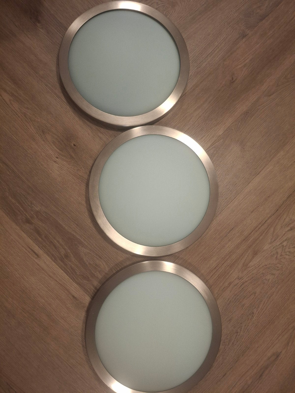 3 nette plafonnières, 37 cm diameter, Overige merken, Gebruikt, Zilver, Ophalen
