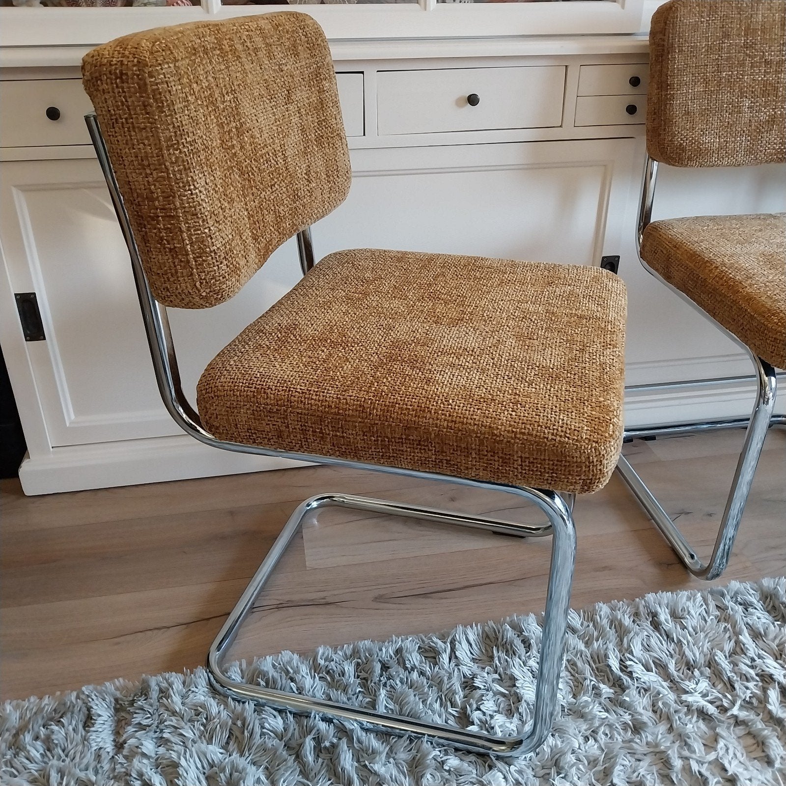 buisframe eetkamerstoelen, Huis en Inrichting, Stoelen, Ophalen, Vintage design, Overige kleuren, Zo goed als nieuw