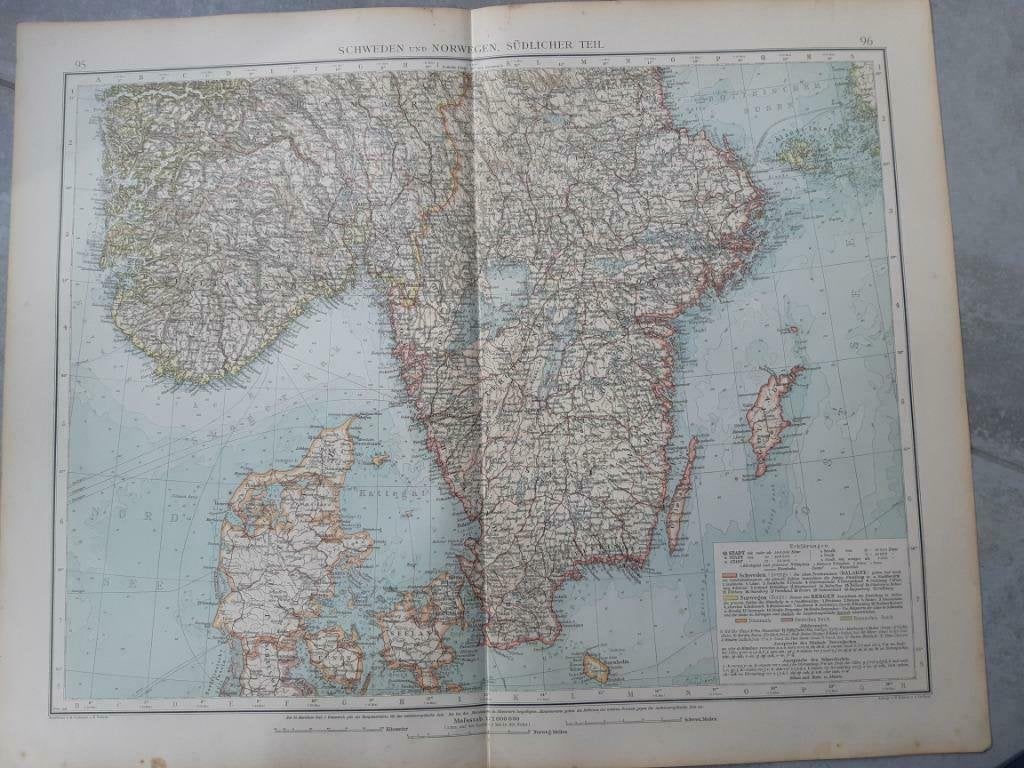 95-96/ Zuid Zweden & Noorwegen Gotland Litho uit 1899, Ophalen of Verzenden
