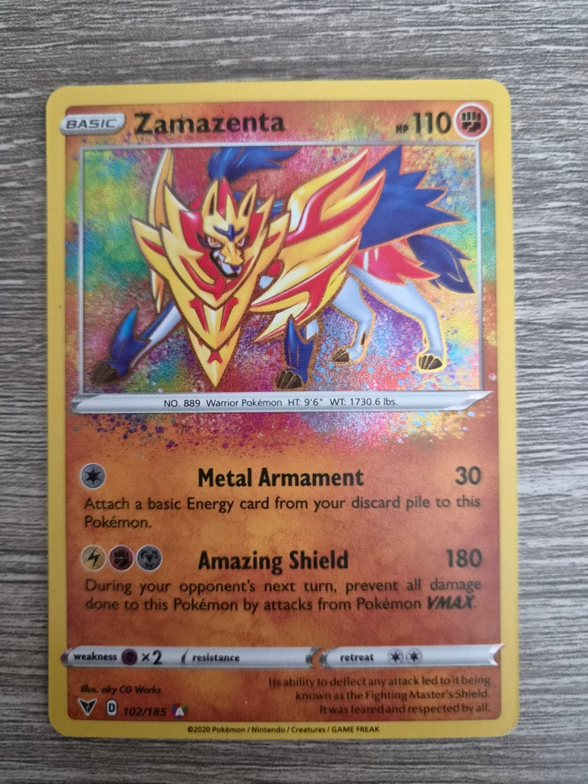 Zamazenta Amazing Rare Vivid Voltage, Hobby en Vrije tijd, Verzamelkaartspellen | Pokémon, Ophalen of Verzenden, Zo goed als nieuw