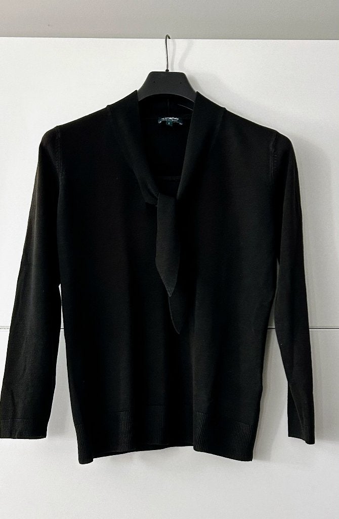 Kingfield zwarte trui met colsjaal, Kleding | Dames, Zwart, Maat 42/44 (L), Ophalen of Verzenden, Zo goed als nieuw