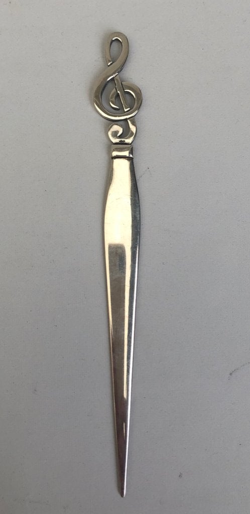 Zilveren  Briefopener  met muzieknoot design, Ophalen of Verzenden