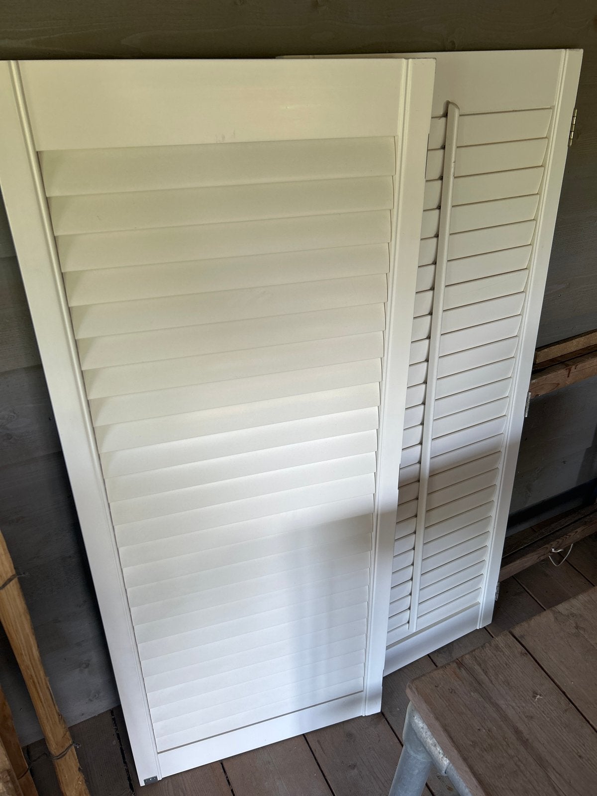Witte shutters - 60,5 cm breed, 147 cm hoog, Ophalen, Gebruikt, Wit