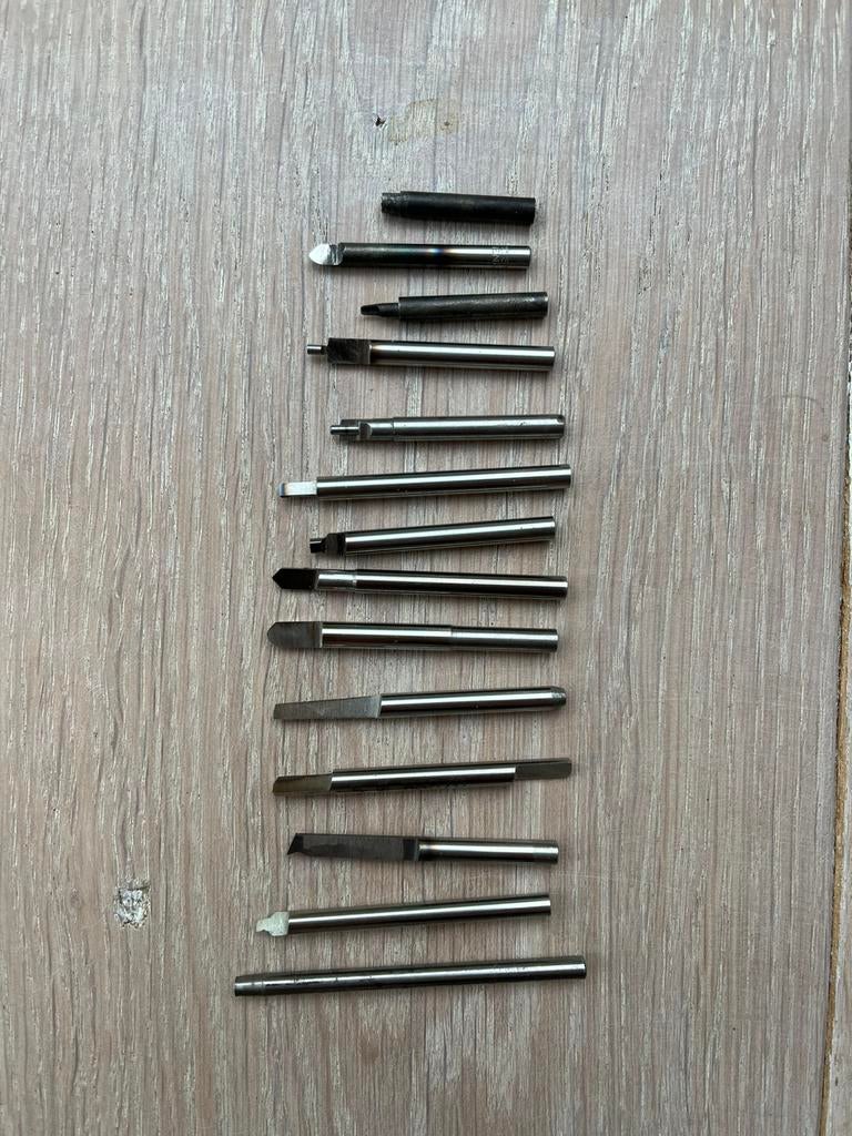 14 beiteltjes edelsmid. 5.0, Doe-het-zelf en Verbouw, Gereedschap | Handgereedschap, Ophalen of Verzenden, Gebruikt