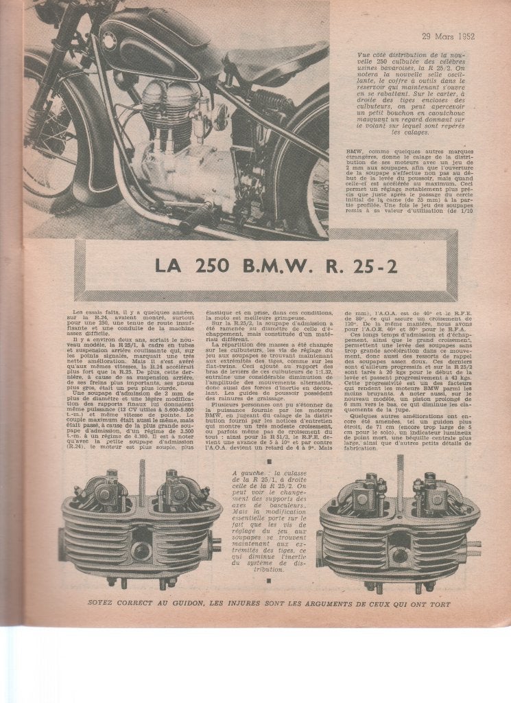 motorcycle BMW R 25/2 classic bike, Verzenden, Gelezen